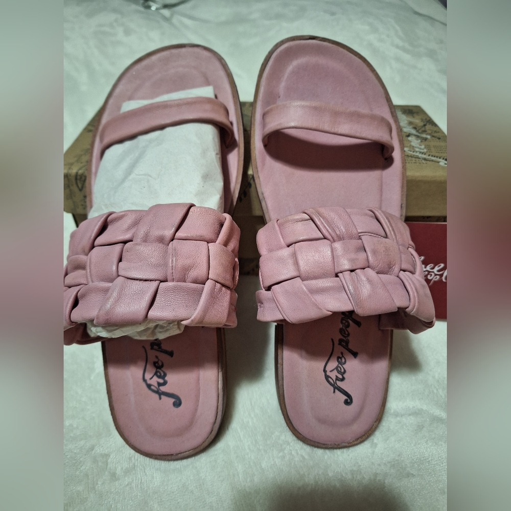 Free People Winding River Slides Perfect Pink 39